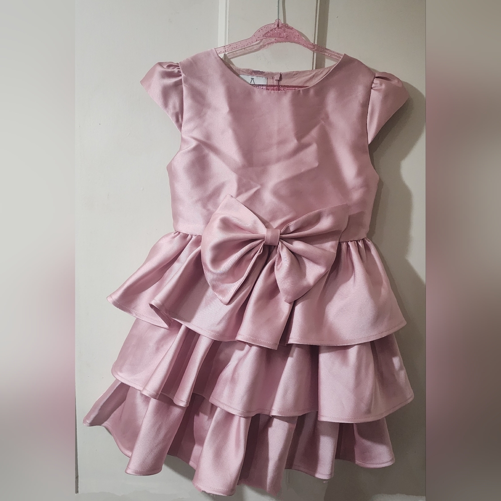 Pink Bow Taffeta Dress